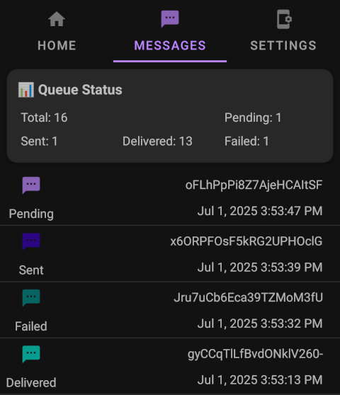 Message Status UI